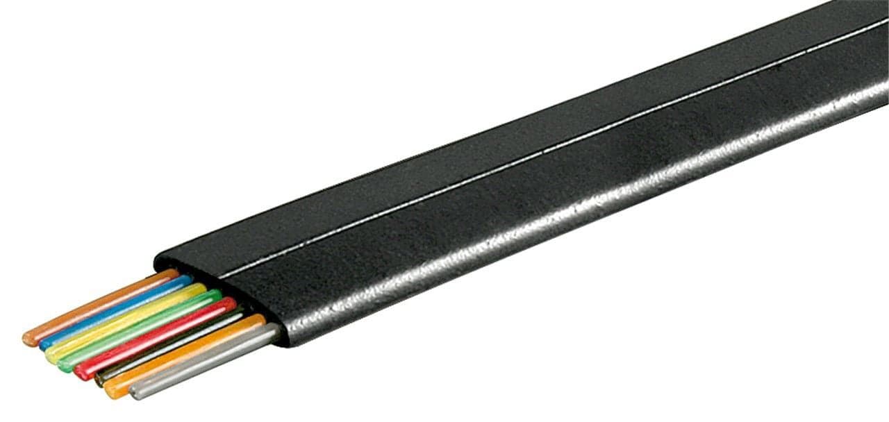 Cavo Telefonico Piatto 8 Poli 100m Nero - Intellinet IAWG 26-8-100-B