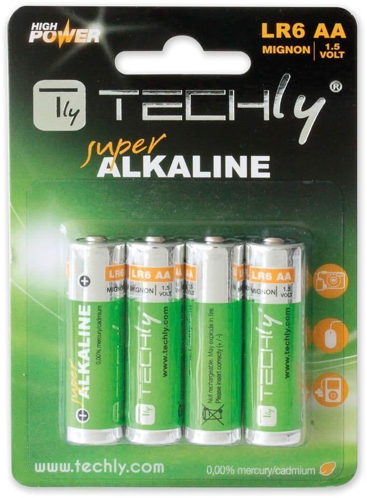 Blister 4 Batterie High Power Stilo AA Alcaline LR06 1,5V - Techly IBT-KAL-LR06T