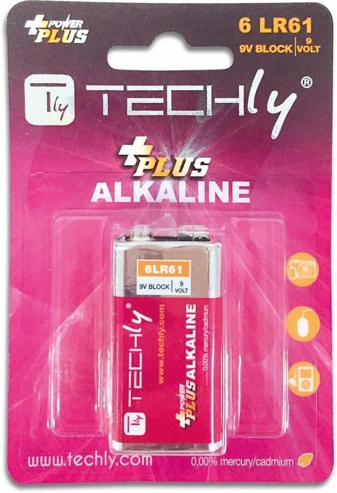 Blister 1 Batteria Power Plus Alcalina 6LR61 9V - Techly IBT-KAP-LR61T