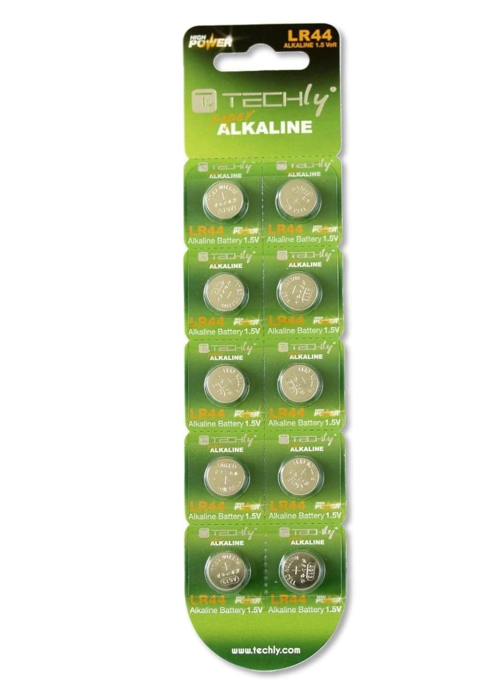 Batteria a bottone alcalina LR44 AG13 A76 (set 10 pz) - Techly IBT-KLR44
