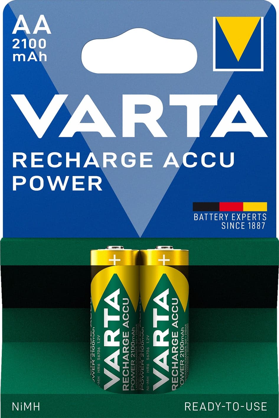 Blister 2 Batterie Ricaricabili Stilo AA 2100 mAh - Varta IBT-KVR-LR06-221