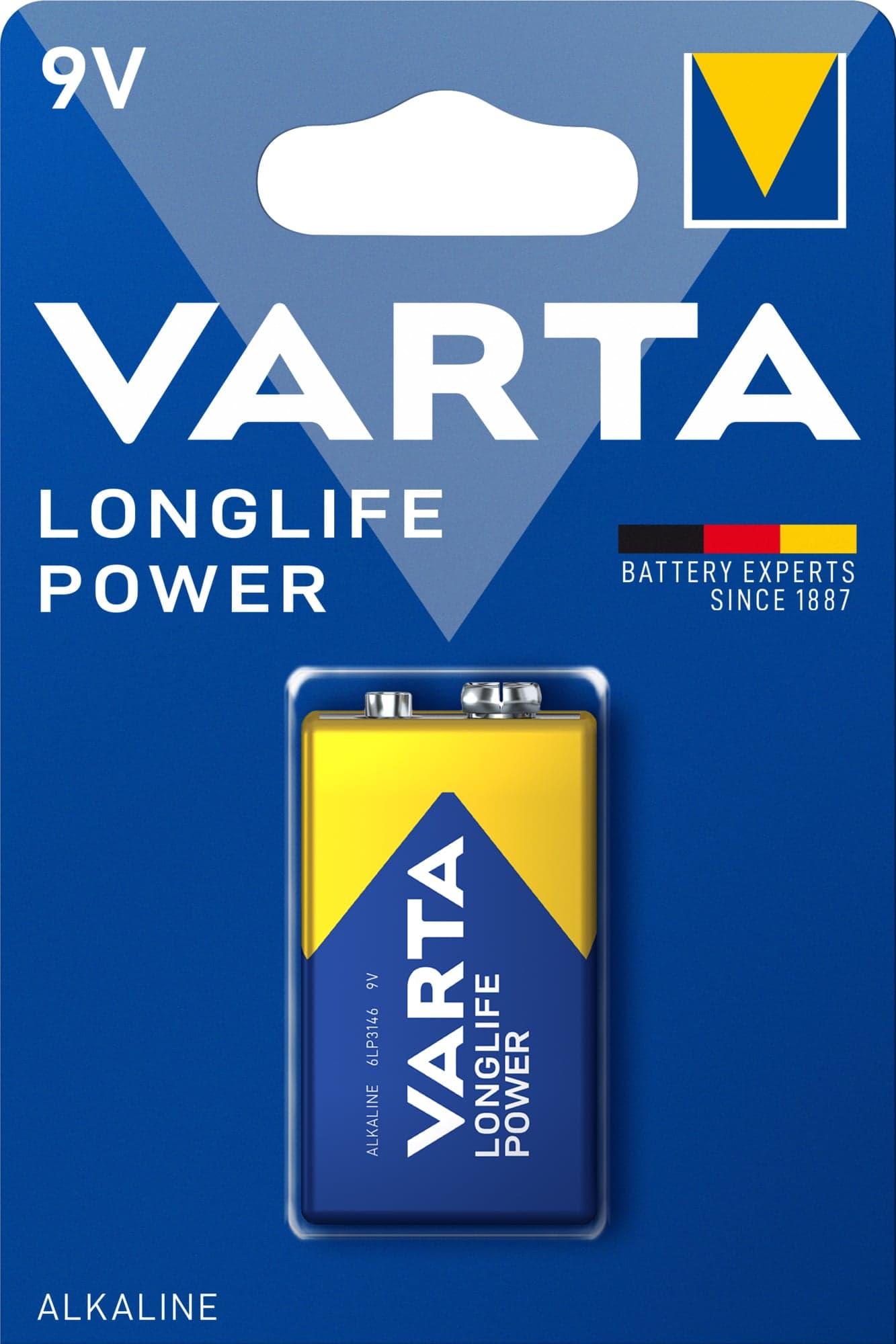 Blister 1 Batteria 9V Longlife Power Alcalina 6LP3146 - Varta IBT-KVT-9VLLP1