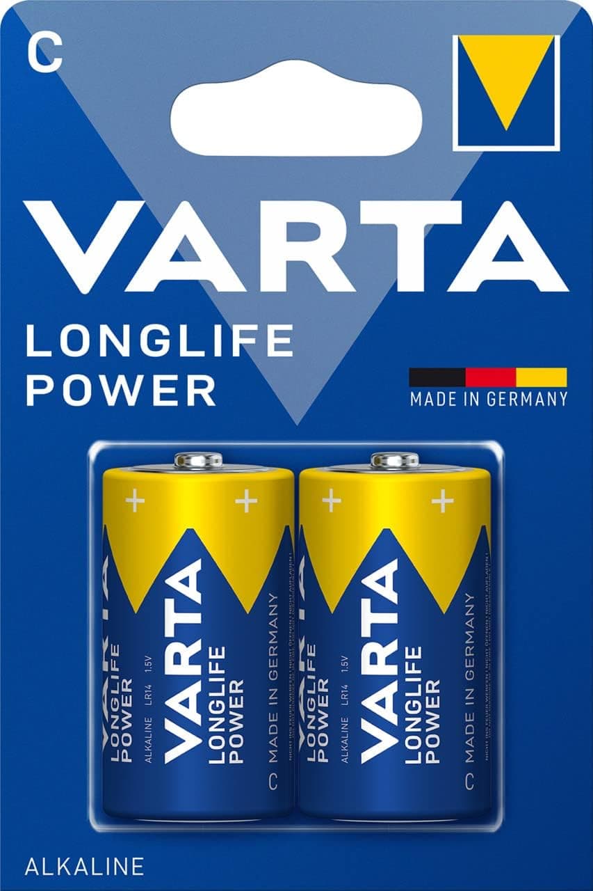 Blister 2 Batterie 1.5V Longlife Power Alcalina C Mezza Torcia - Varta IBT-KVT-CLLP2P
