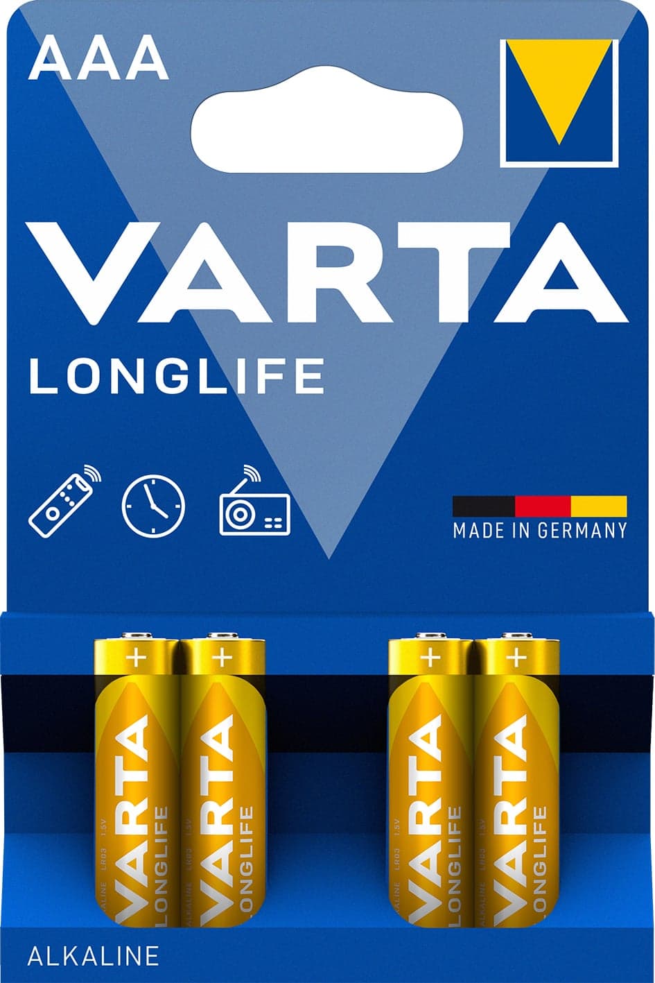 Blister 4 Batterie 1.5V Longlife Alcalina Ministilo AAA - Varta IBT-KVT-LR03L4