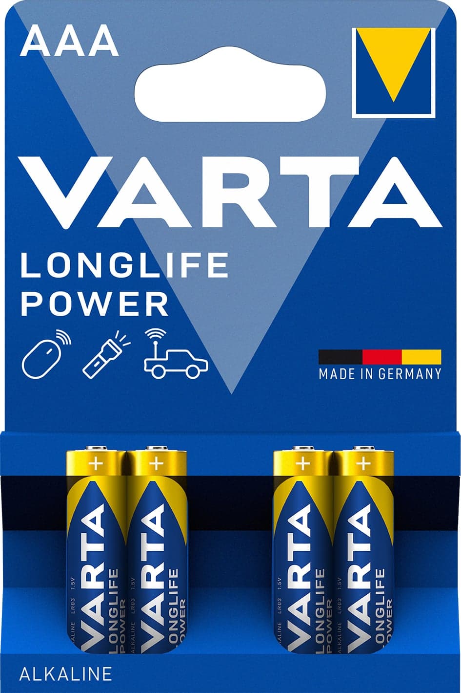 Blister 4 Batterie 1.5V Longlife Power Alcalina Ministilo AAA - Varta IBT-KVT-LR03LLP4