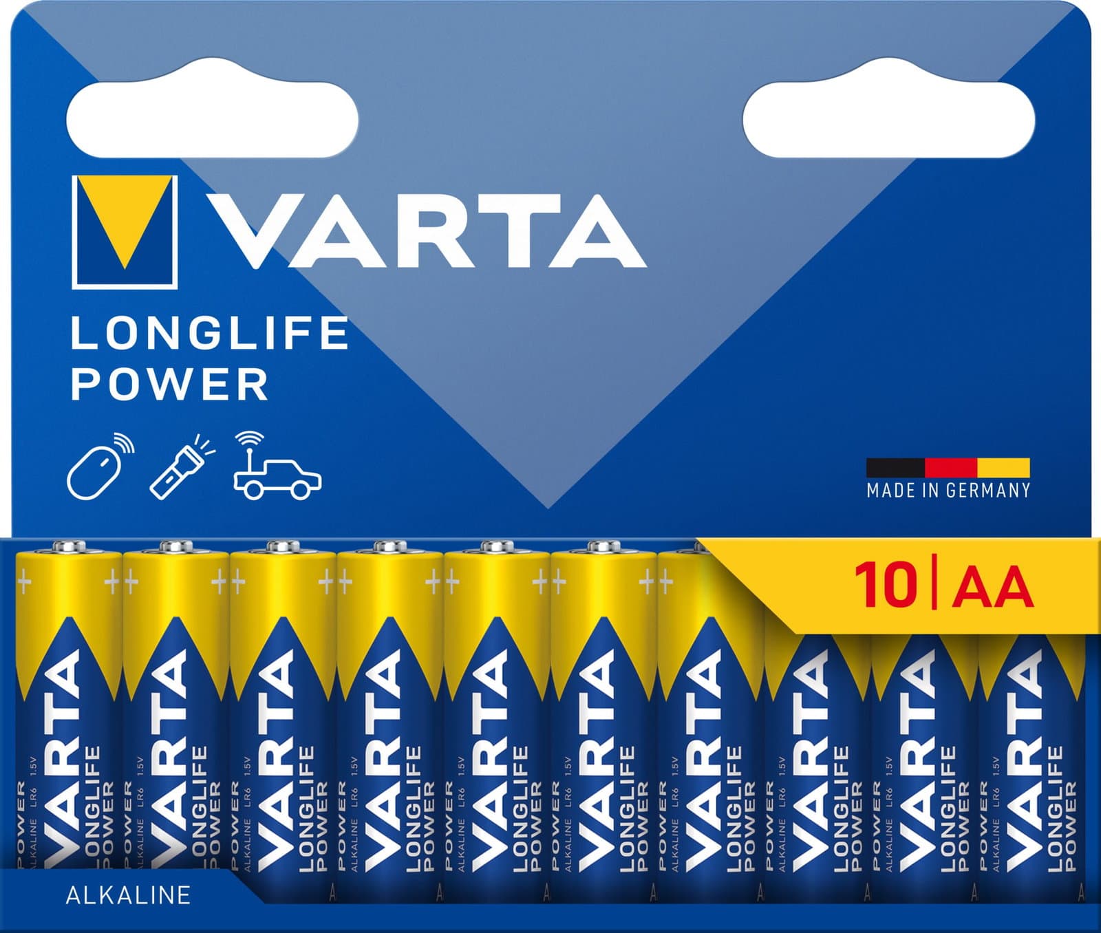 Confezione 10 Batterie Varta Longlife Power Stilo AA 1,5V - IBT-KVT-LR06LLP10P