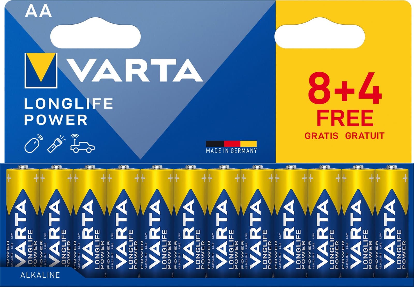Confezione 12 Batterie Varta Longlife Power Stilo AA - VARTA IBT-KVT-LR06LLP12P