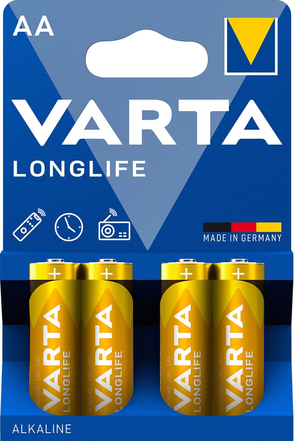 Blister 4 Batterie 1.5V Longlife Alcalina Stilo AA - Varta IBT-KVT-LR6L4