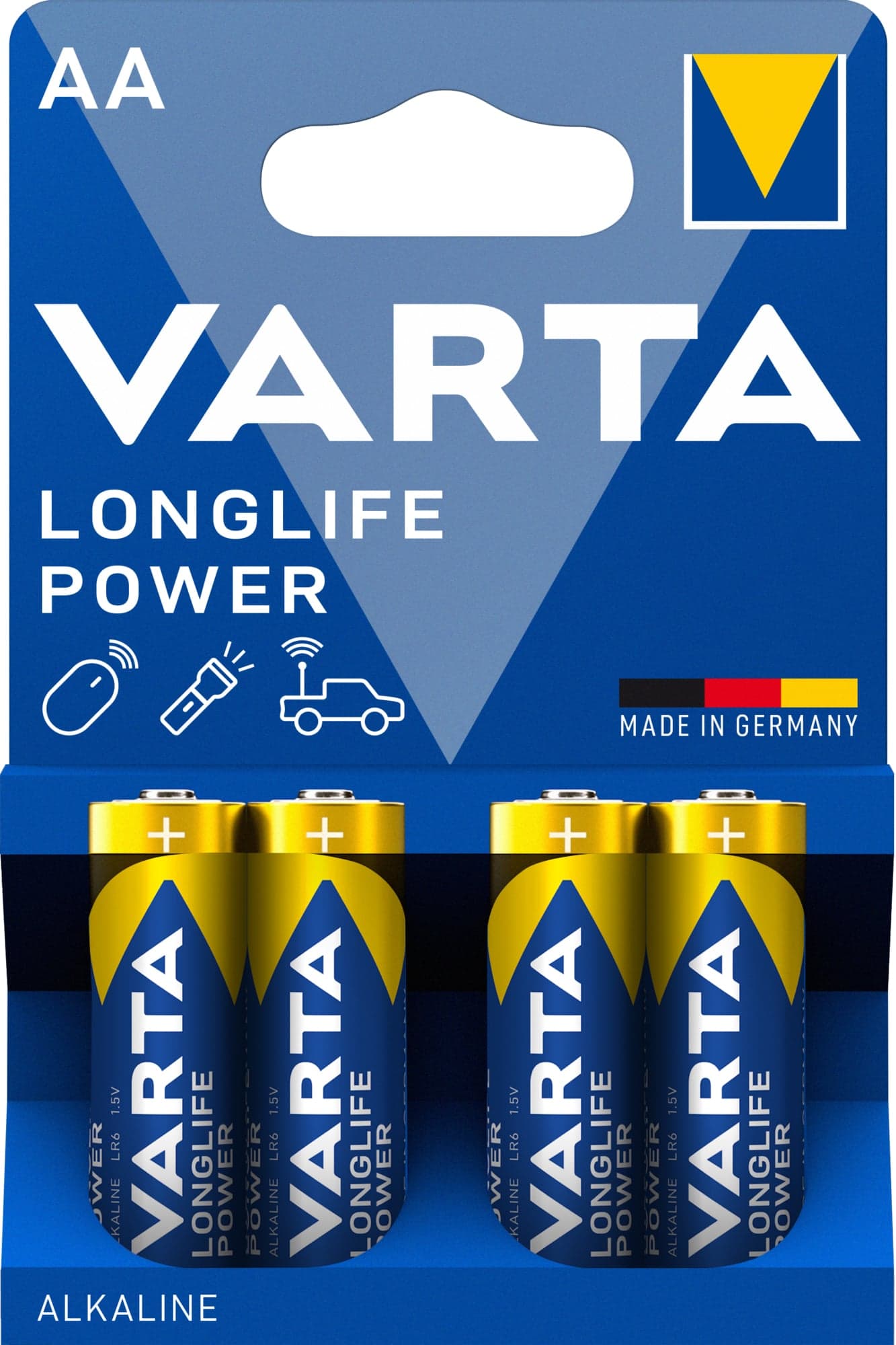Blister 4 Batterie 1.5V Longlife Power Alcalina Stilo AA - Varta IBT-KVT-LR6LLP4