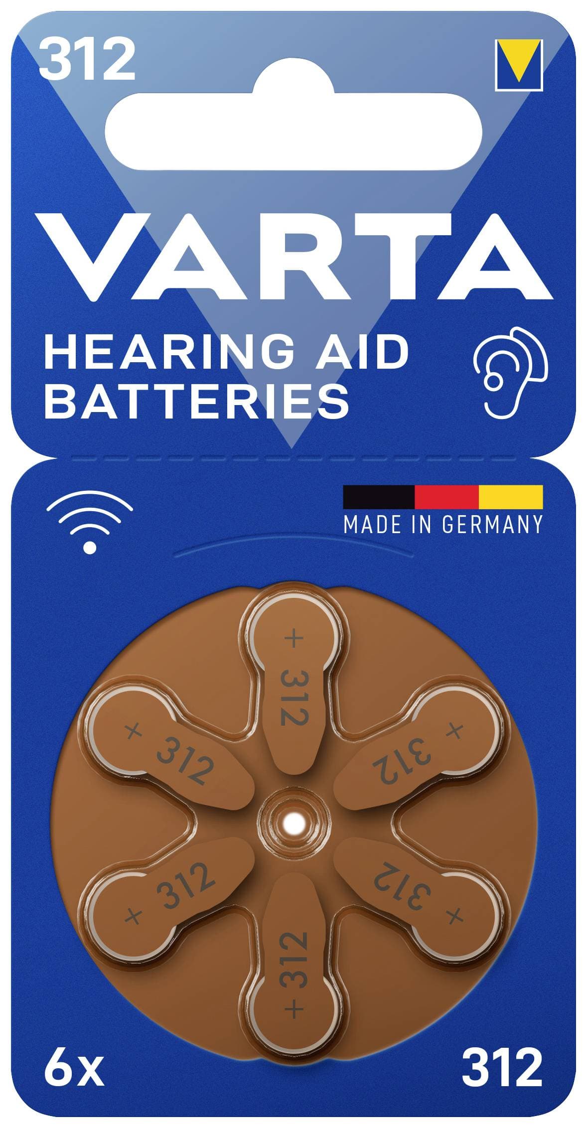 Batterie a Bottone per Apparecchi Acustici V312 6pz - Varta IBT-PAC-V312V