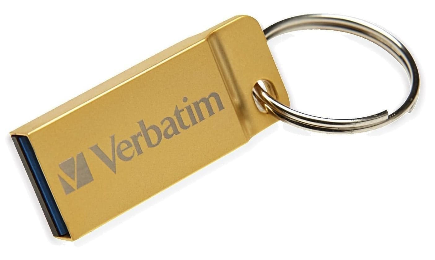 Mini Memoria USB 3.0 16GB Oro con Portachiavi - Verbatim IC-99104