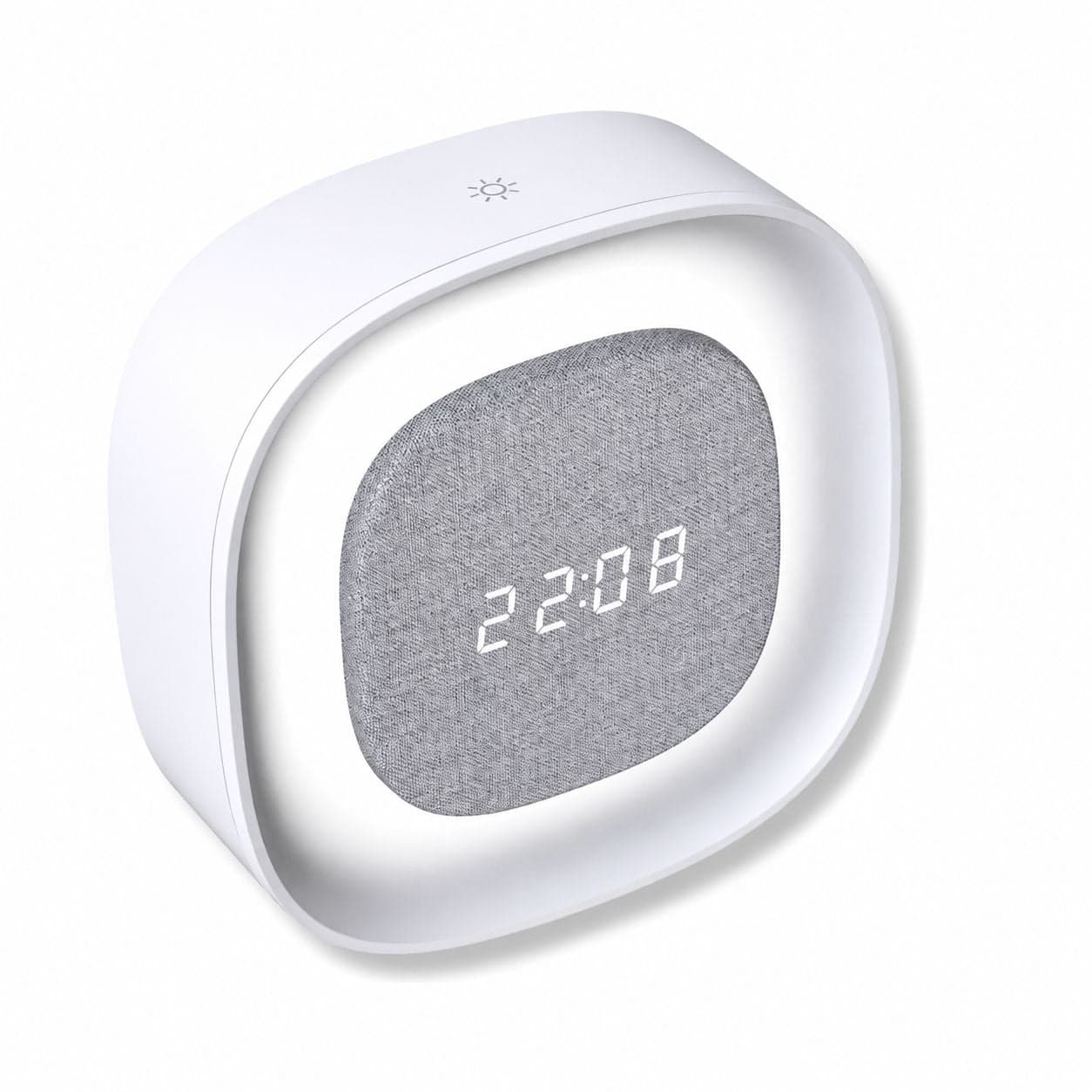 Sveglia Wireless Multifunzione con Luce Notturna Regolabile - Techly IC-CLOCK-56WH