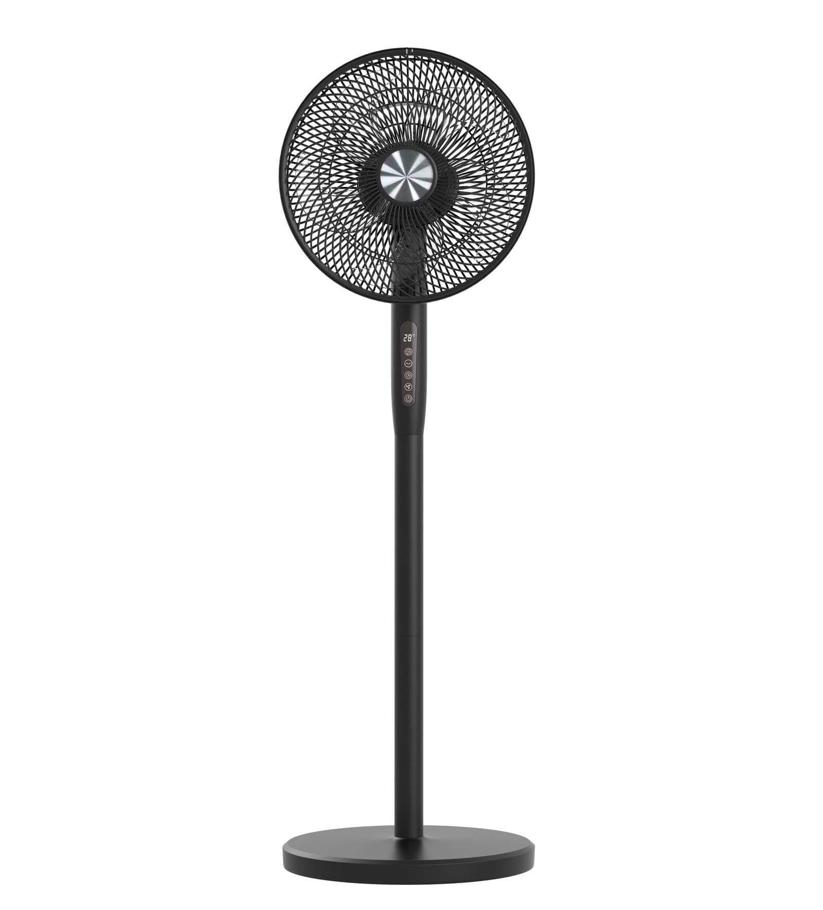 Ventilatore 12'' 2 in 1 Piantana 3 Altezze 12 Velocità Telecomando Oscillazione 720° Timer - Techly IC-FAN-FLS2BK