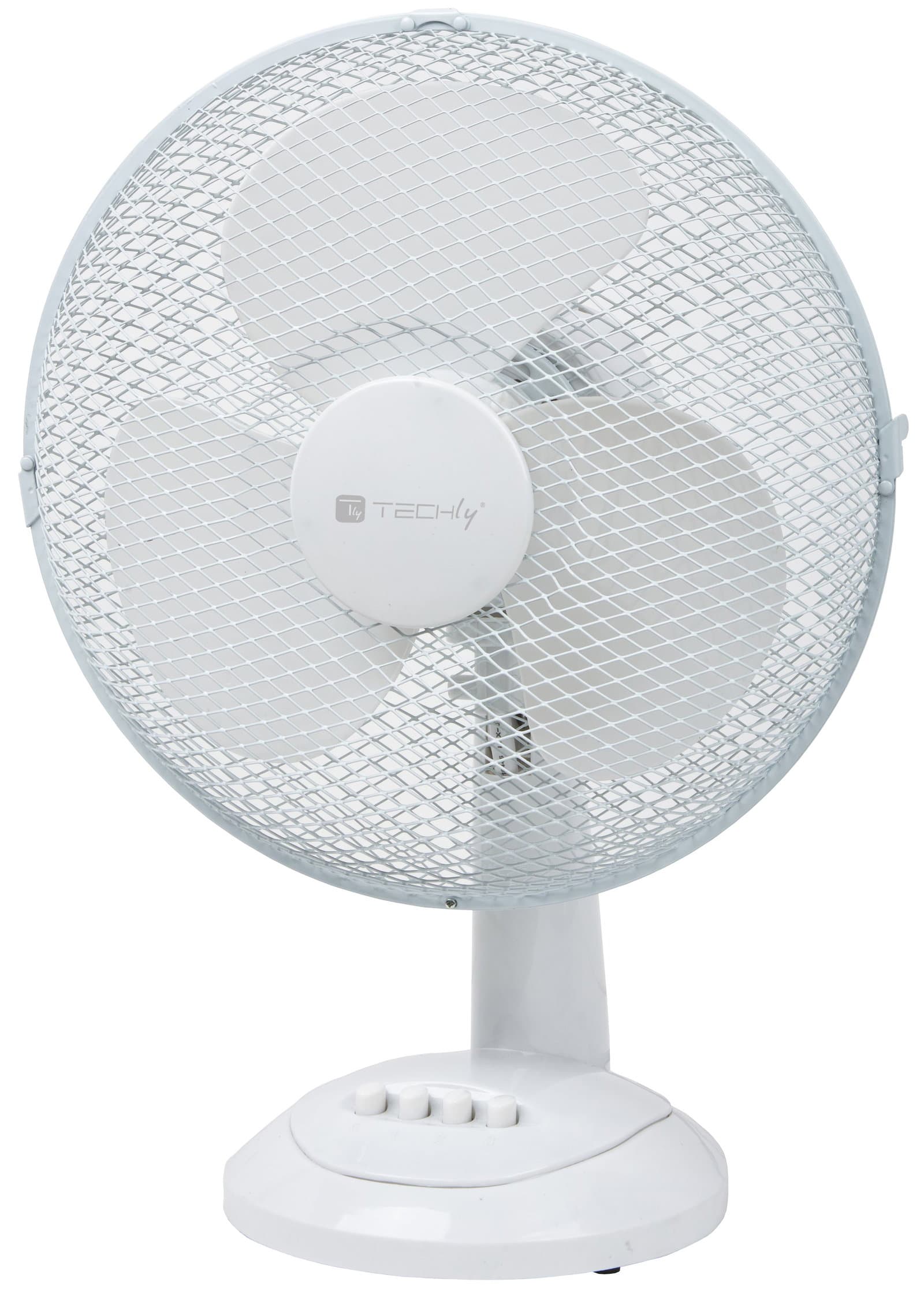 Ventilatore Rotante da Tavolo Diametro 30 cm a 3 Velocità - Techly IC-FAN-TAB12W