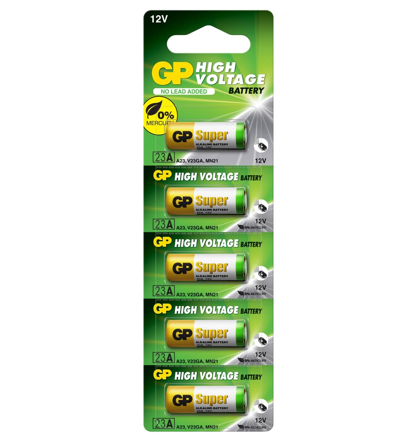 Blister 5 Batterie Alcaline Specialistiche 12V LRV08 23AF-2C5 - GP Batteries IC-GP103018