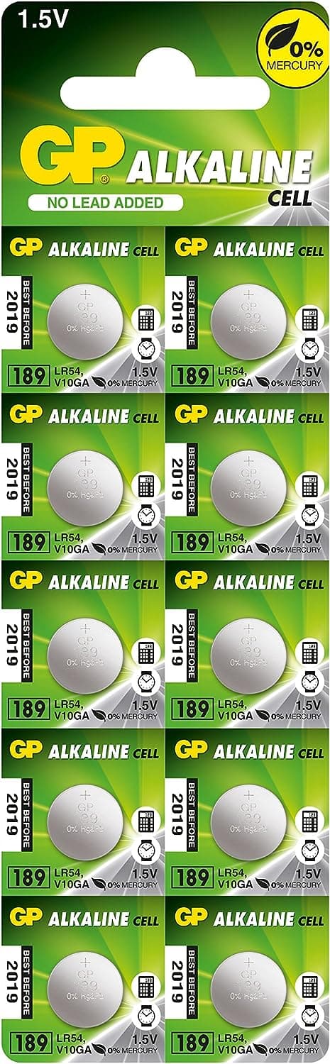 Blister 10 Batterie Alcaline Specialistiche a Bottone LR54 - GP Batteries IC-GP103143