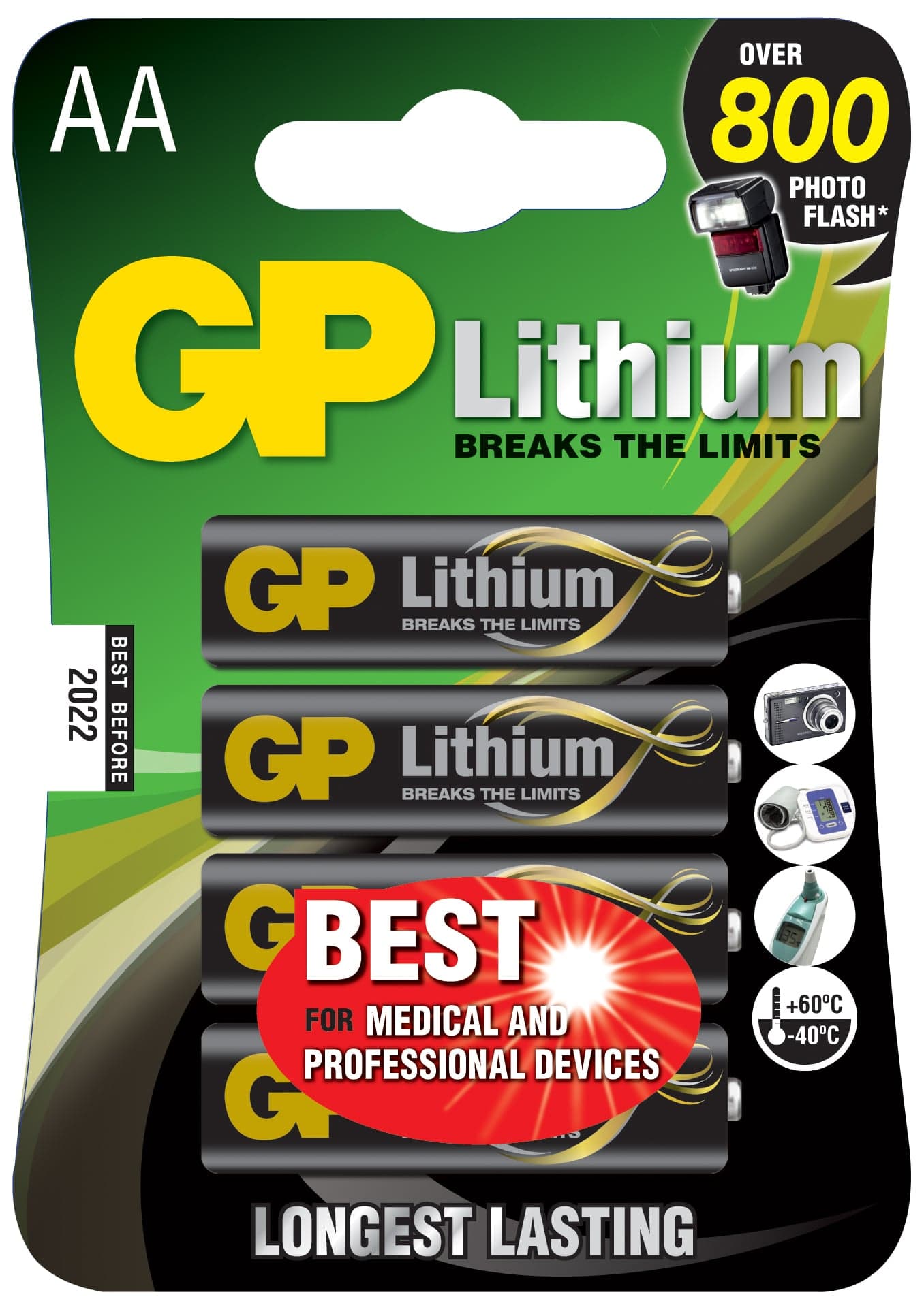 Blister 4 batterie litio stilo AA 1,5V/15LF Longest Lasting - GP Batteries IC-GP103154