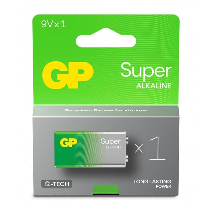 Blister 1 Batteria 9V Super Alcalina 9V: 1604A/6LF22 - GP Batteries IC-GP151426