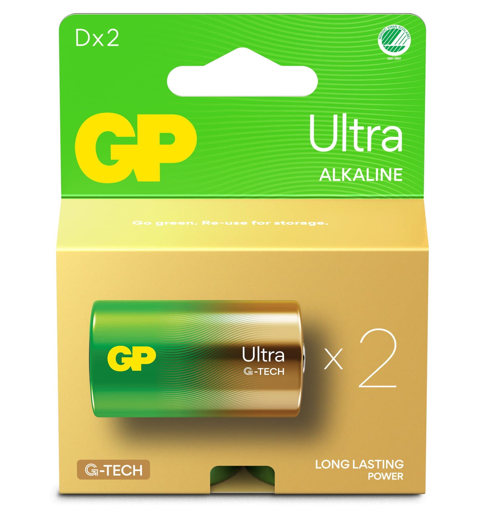 Confezione 2 Batterie GP Ultra Alcalina Torcia D 13AU/LR20 - GP Batteries IC-GP151436