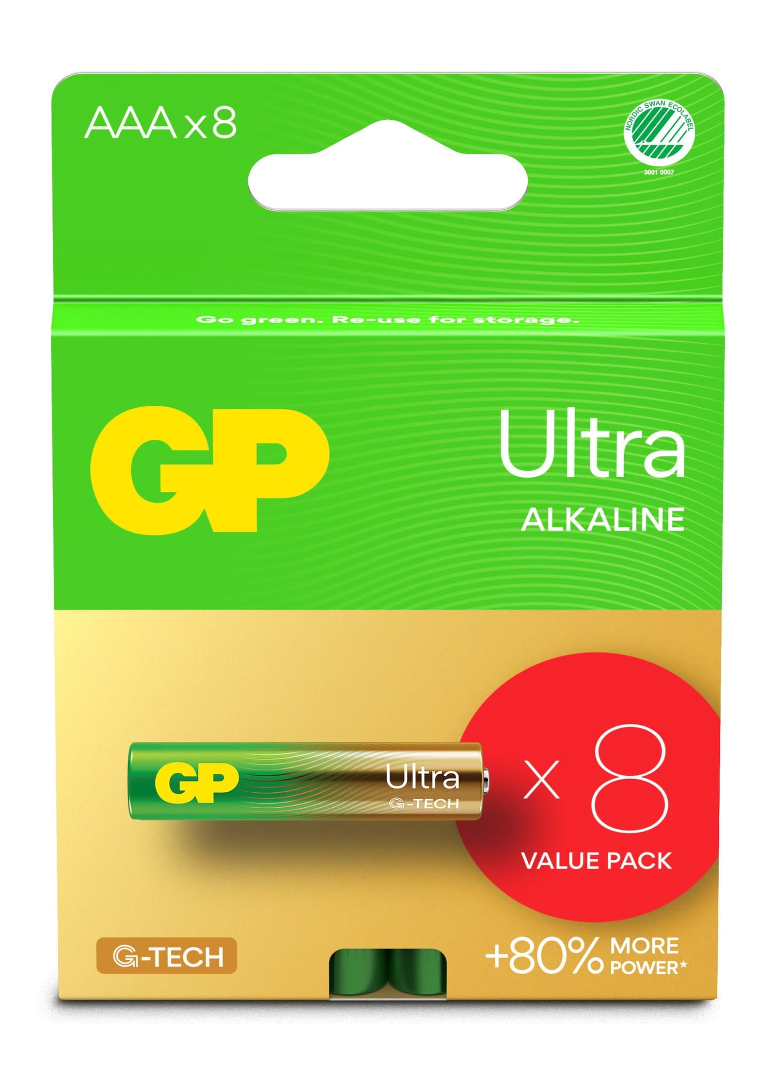 Confezione 8 Batterie GP Ultra Alcaline MiniStilo AAA 24AU/LR03 - GP Batteries IC-GP151444