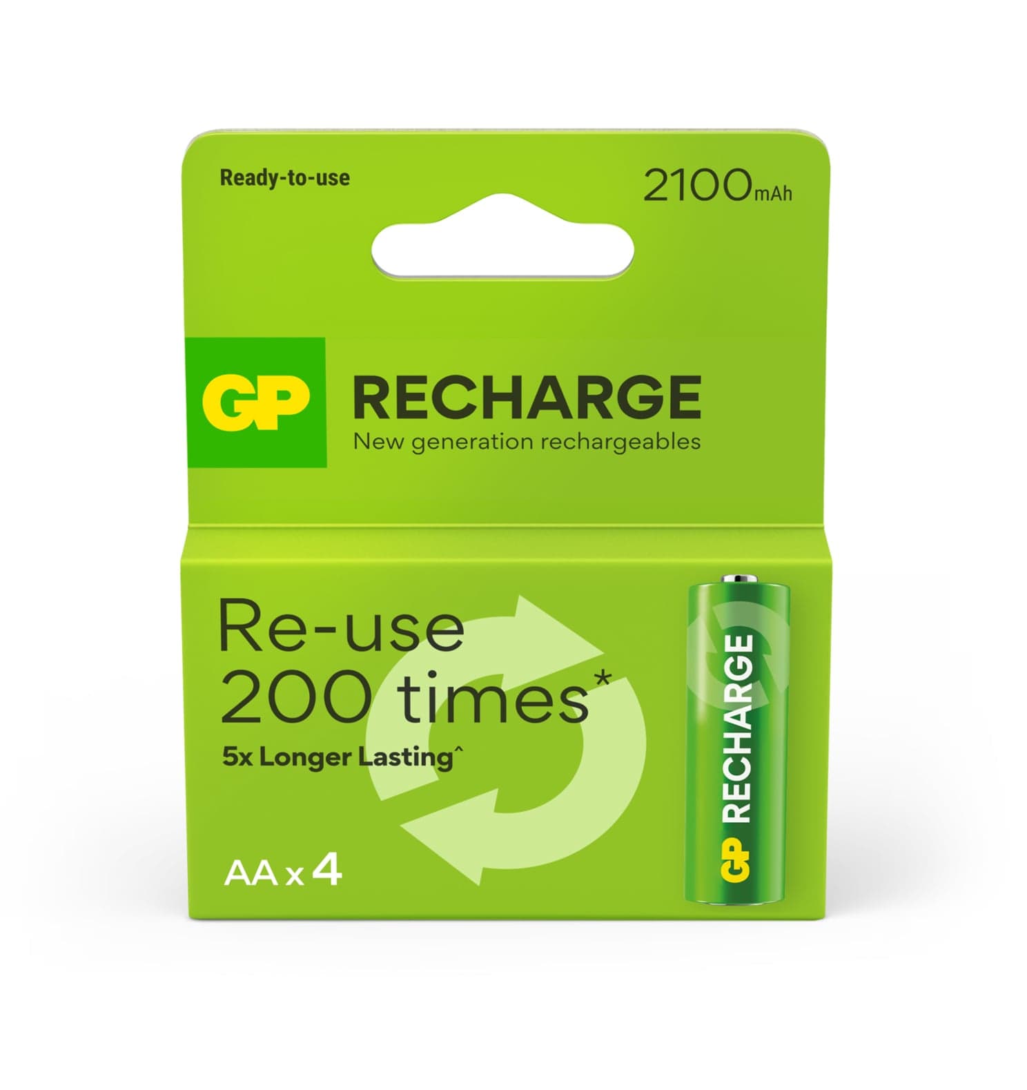 Blister 4 Batterie Ricaricabili AA Stilo 2100 mAh GP ReCyko - GP Batteries IC-GP201258