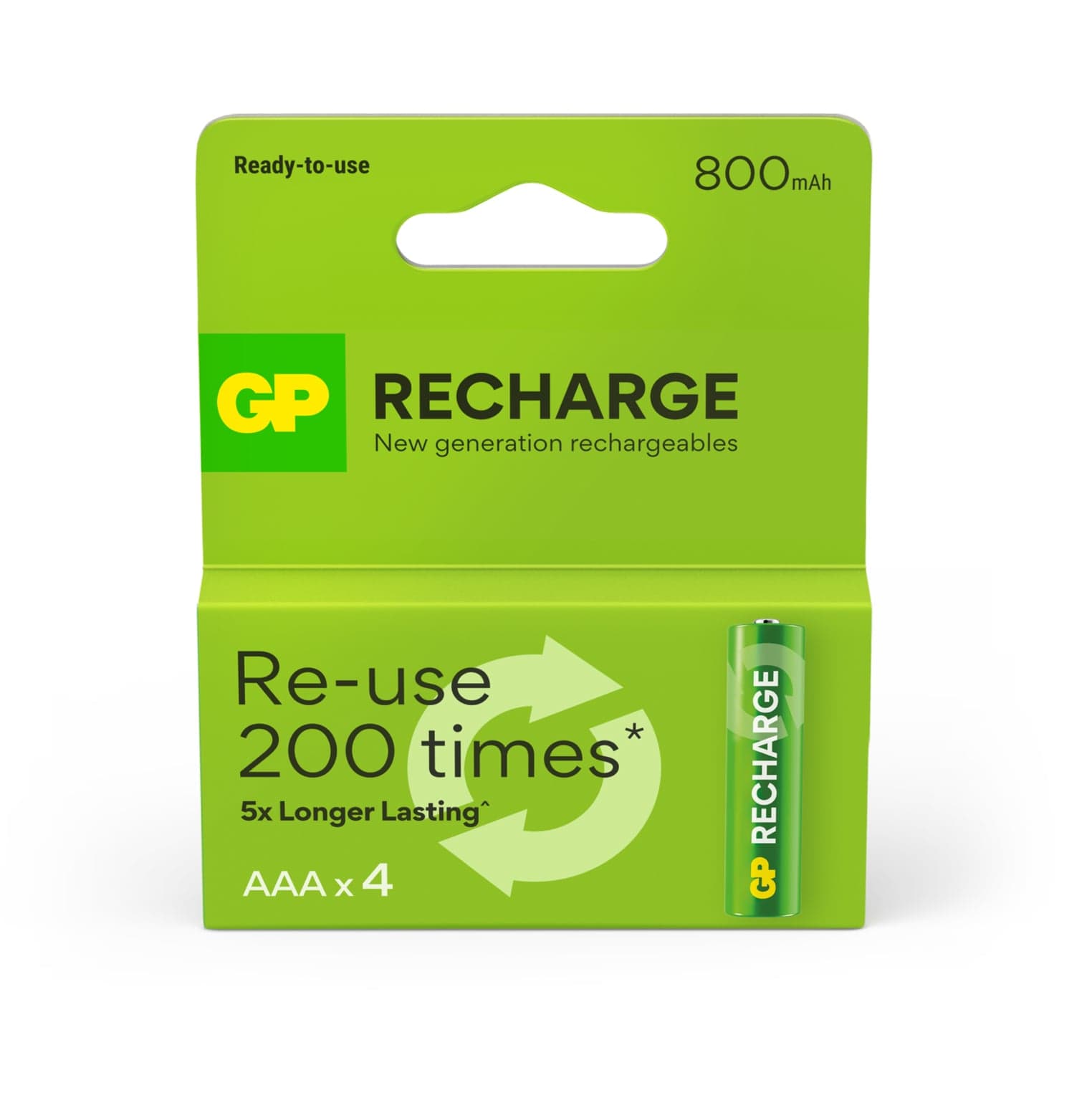 Blister 4 Batterie Ricaricabili AAA Mini Stilo 800 mAh GP ReCyko - GP Batteries IC-GP201259