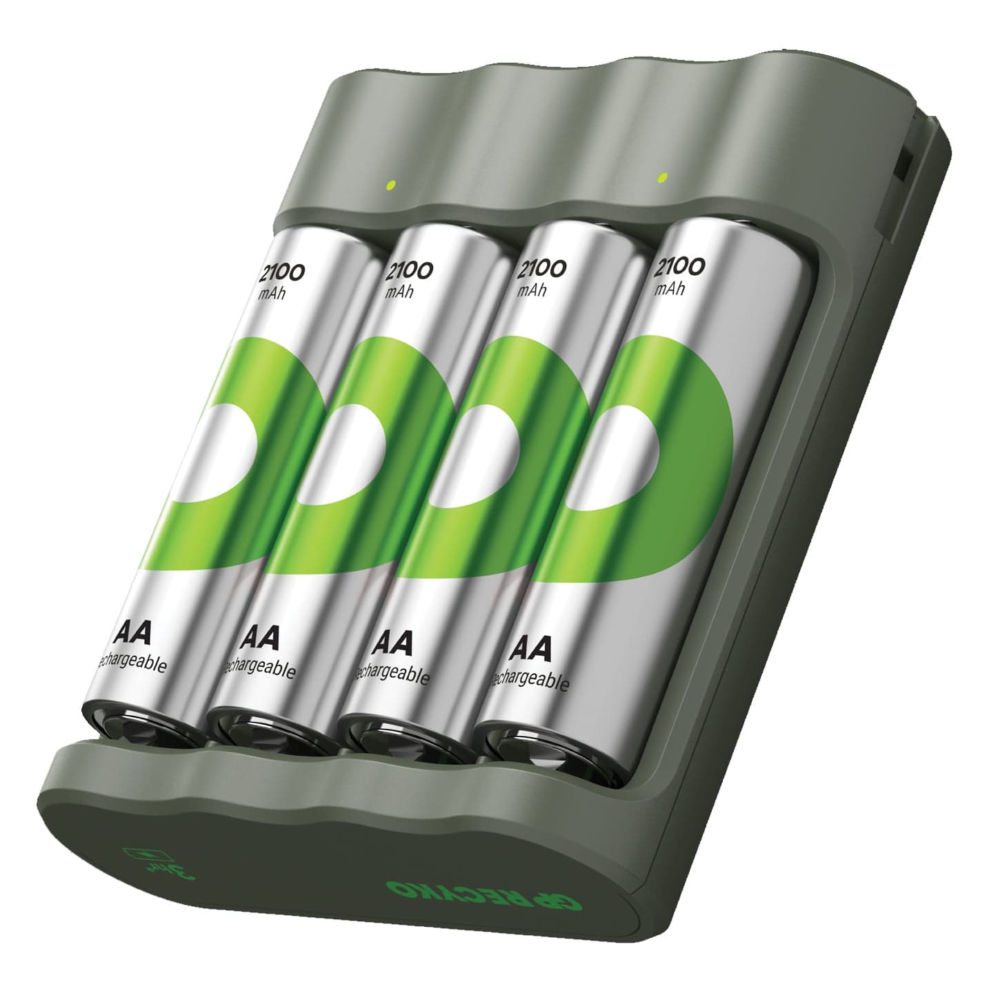 Caricabatterie USB per AA/AAA con 4 Batterie AA 2100 mAh - GP Batteries IC-GP202261