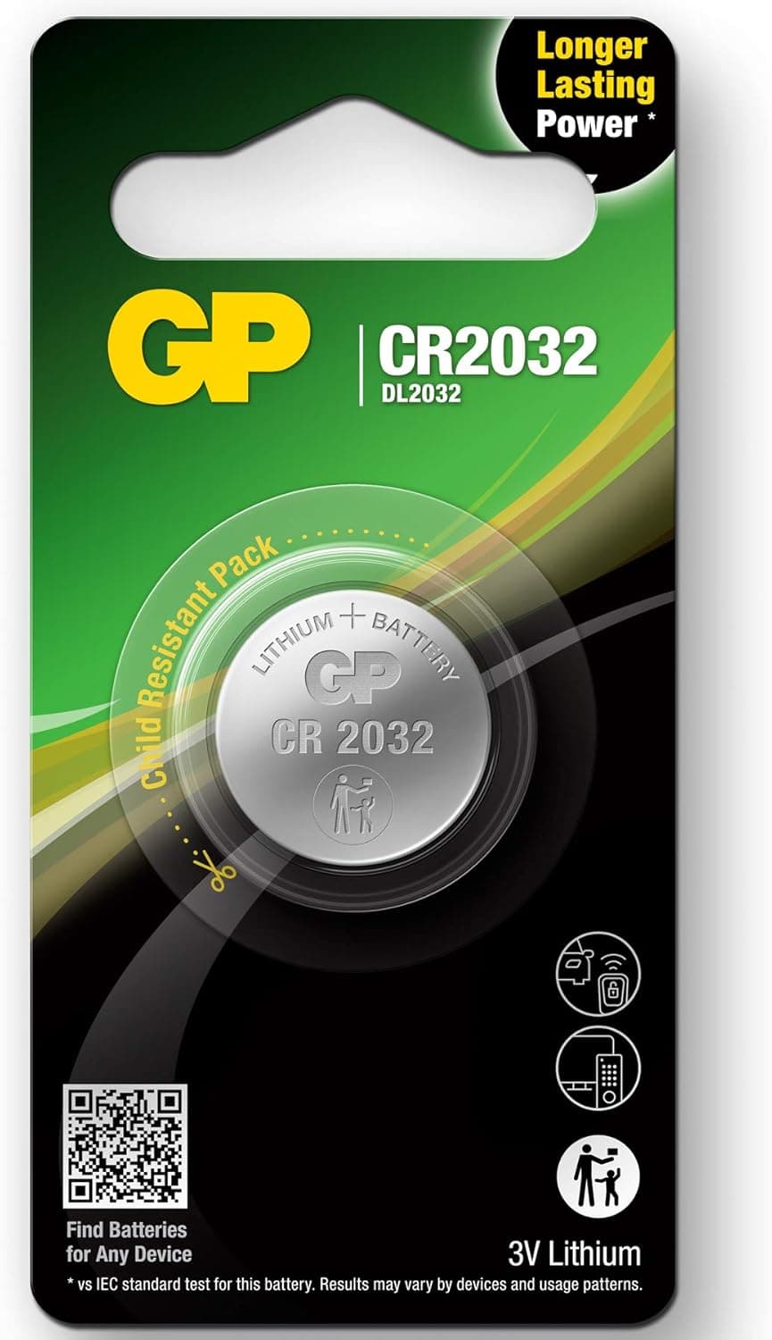 Blister 1 Batteria Litio a Bottone CR2032 - GP Batteries IC-GP2184