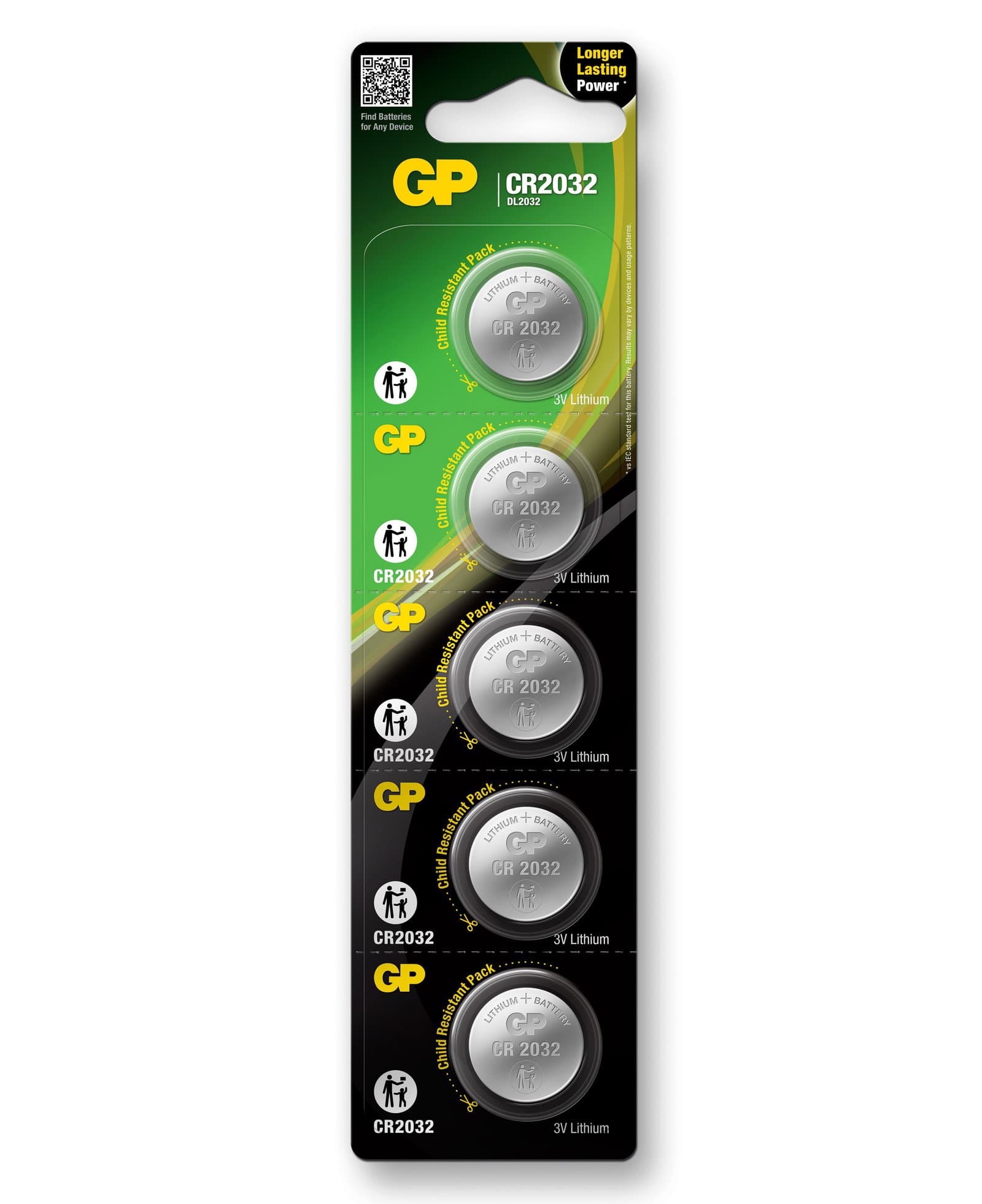 Blister 5 Batterie Litio a Bottone CR2032 - GP Batteries IC-GP2188