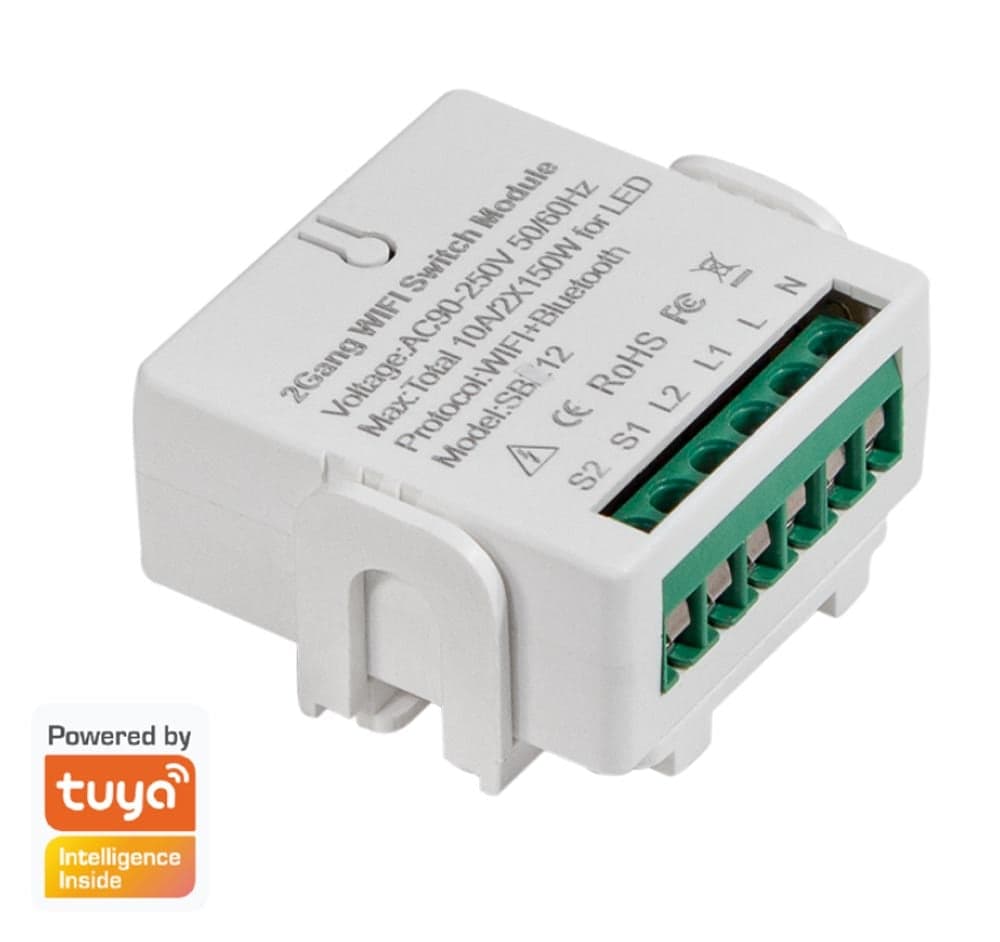 Modulo WiFi per Interruttore Smart 2 CH Alexa Google Home Tuya - Logilink IC-SH0124