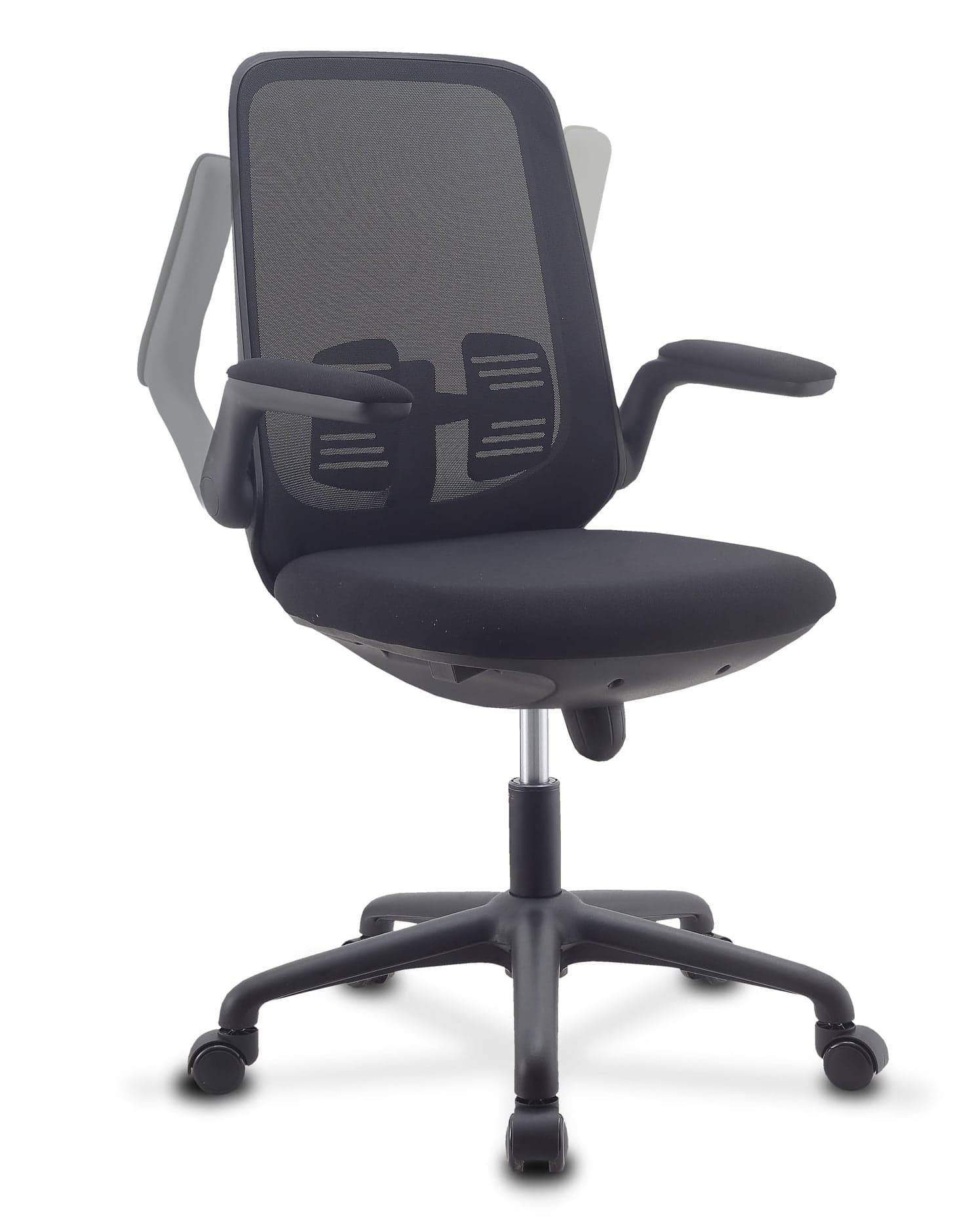 Sedia per Ufficio Regolabile in Altezza con Braccioli Pieghevoli Nera - Techly ICA-CT ARMDL-BK