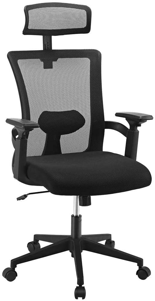 Sedia per Ufficio con Schienale Alto e Poggiatesta Regolabile Nero - Techly ICA-CT MC016