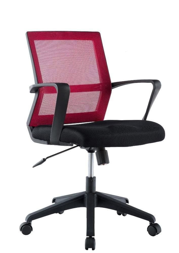 Sedia per Ufficio con Schienale Medio Nero/Bordeaux - Techly ICA-CT MC064