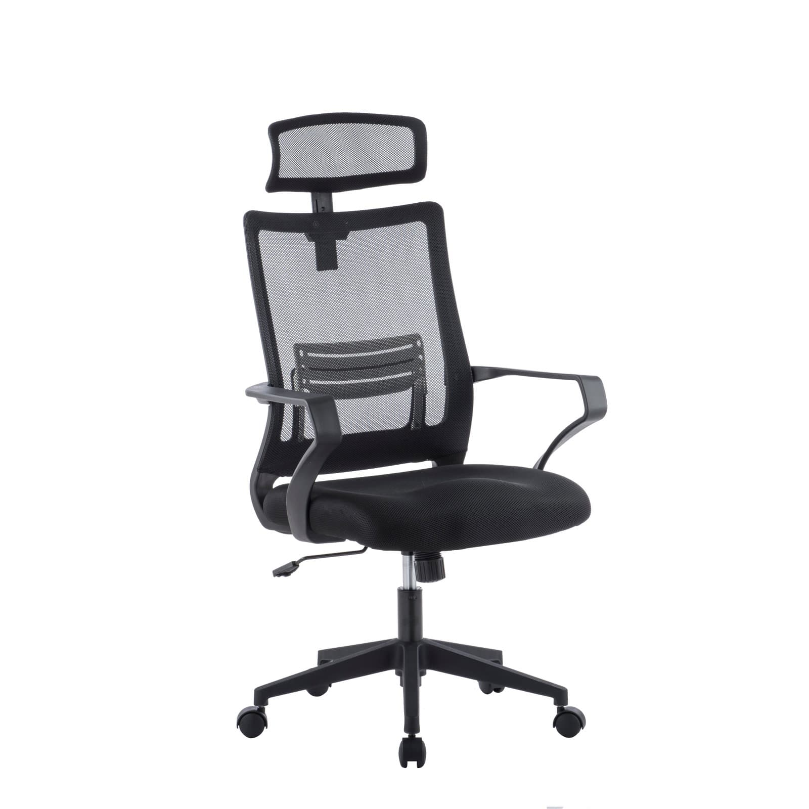 Sedia per ufficio con schienale alto e poggiatesta in rete nero - Techly ICA-CT MCA022