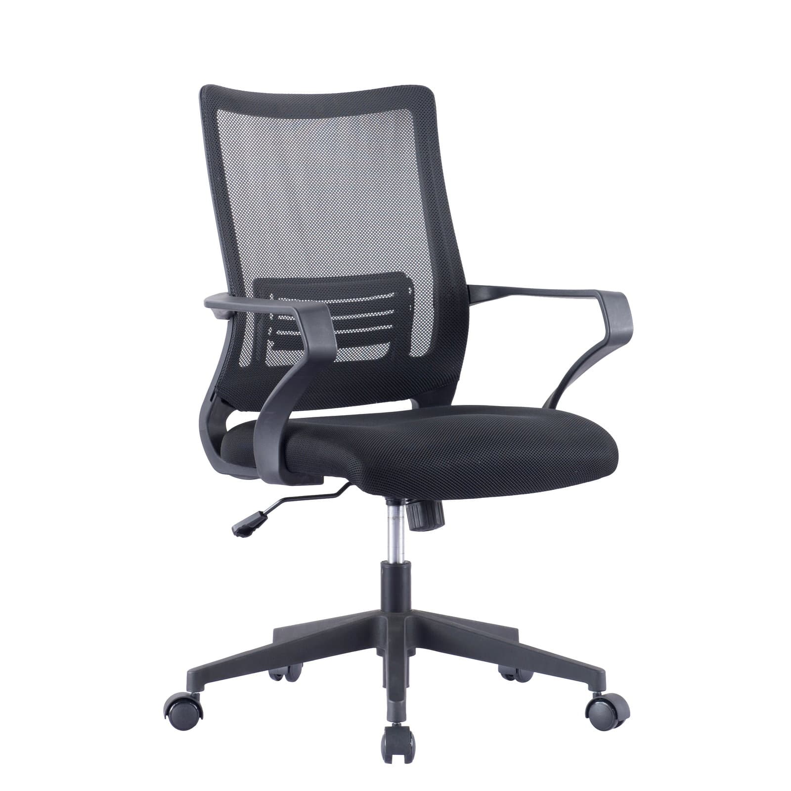 Sedia per ufficio con schienale medio in rete nero - Techly ICA-CT MCB022