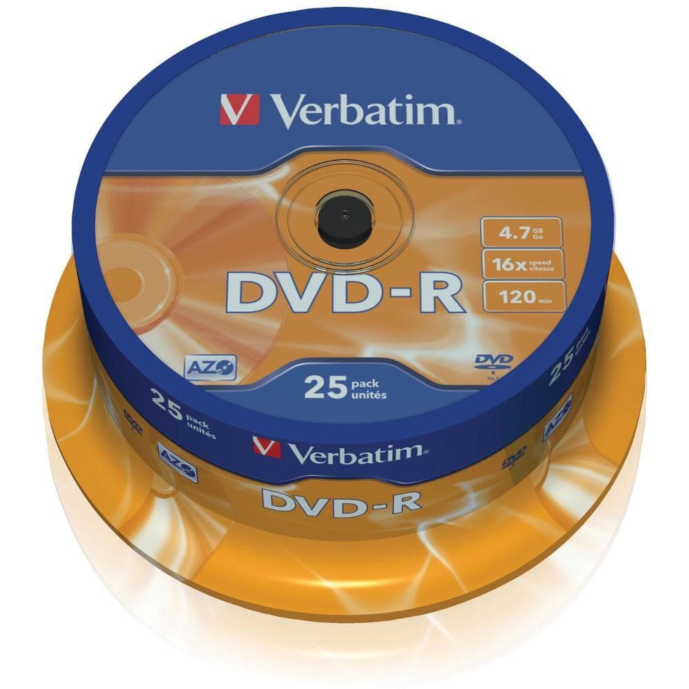 25 DVD-R 4.7GB 16x Matt Silver - Verbatim ICA-DVD-MENO25