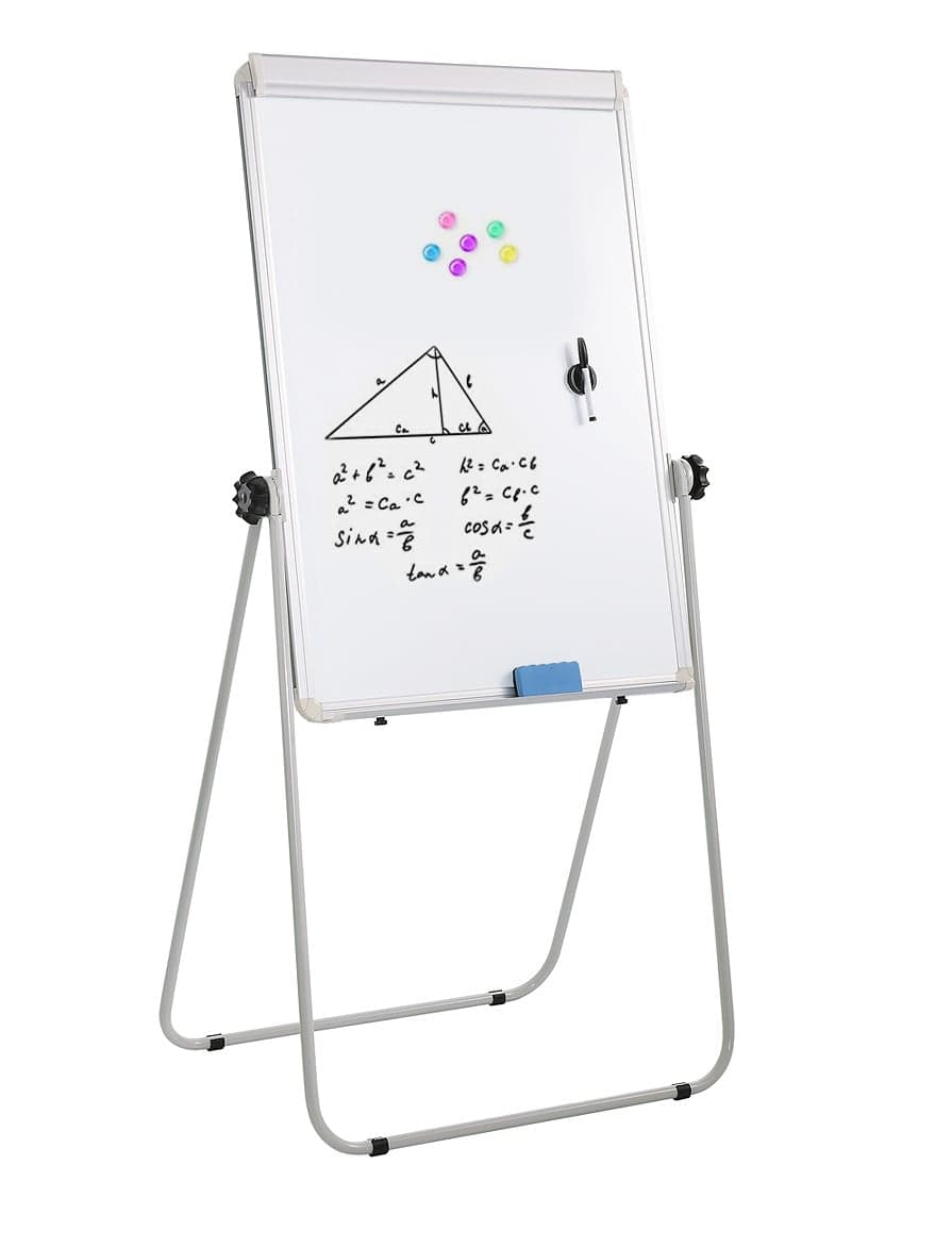 Lavagna Magnetica Bifacciale Flipchart Portatile 70x100 cm con Supporto - Techly ICA-FP 6670