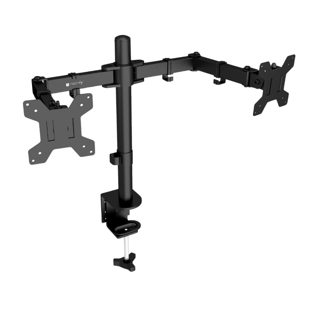 Supporto da Scrivania per 2 Monitor 13-27'' a Morsetto o Vite Passante - Techly ICA-LCD 052B