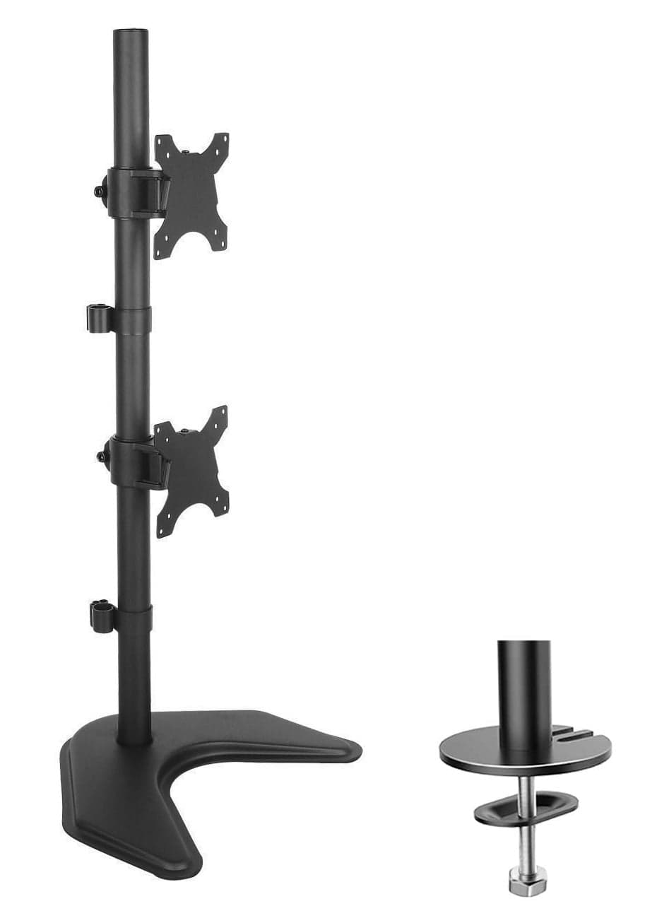 Supporto da scrivania per 2 monitor 13-27" con base o vite passante - Techly ICA-LCD 2520V