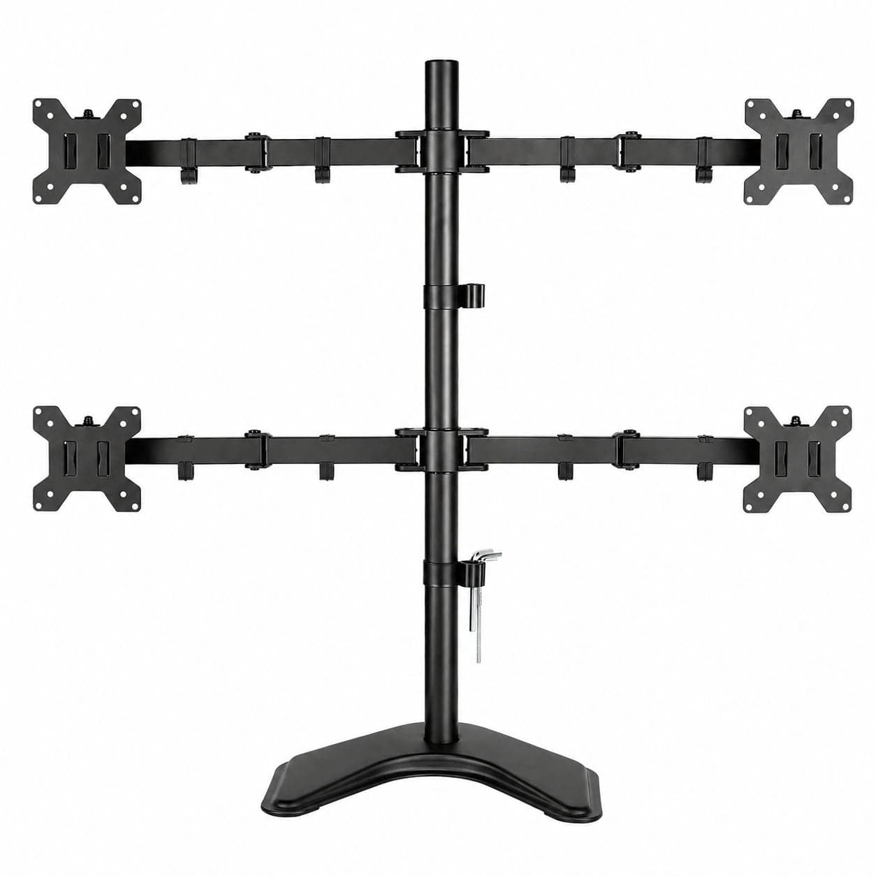 Supporto da scrivania per 4 monitor 13-27" con base - Techly ICA-LCD 2540