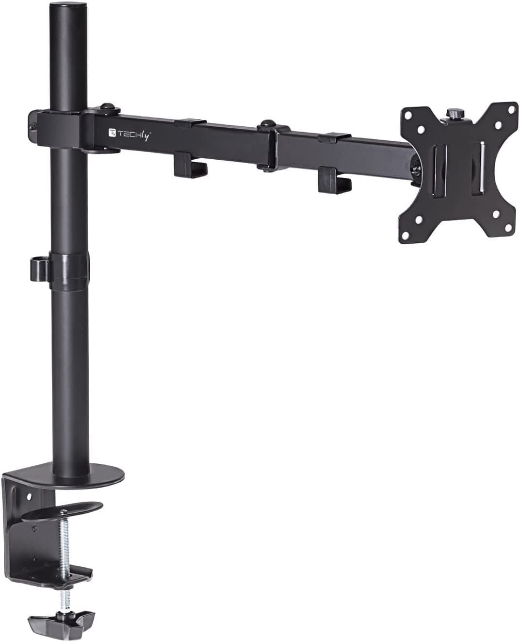 Supporto da Scrivania per Monitor 13-27" Doppio Snodo - Techly ICA-LCD 503BK2