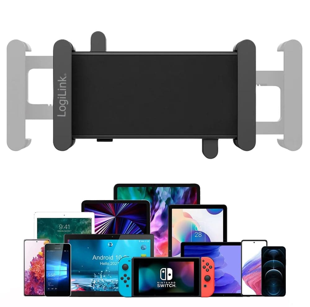 Supporto a Pinza VESA 75x75 per Smartphone e Tablet 4,7''-15'' 1kg max. Nero - Logilink ICA-LCD TABBK