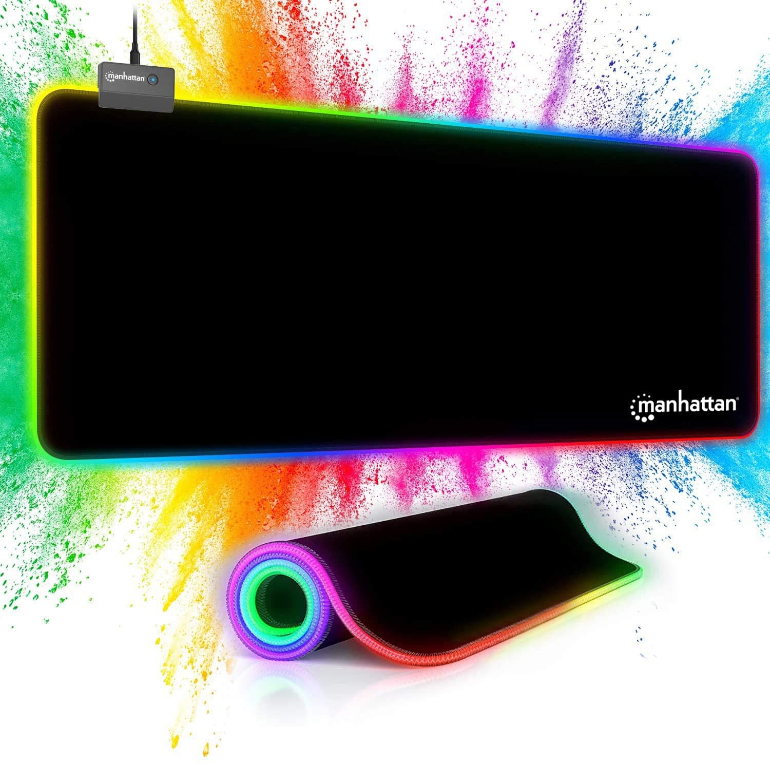 Tappetino Mouse Gaming XXL Illuminazione LED Effetti Luce RGB - Manhattan ICA-MP GAMEXL-RGB