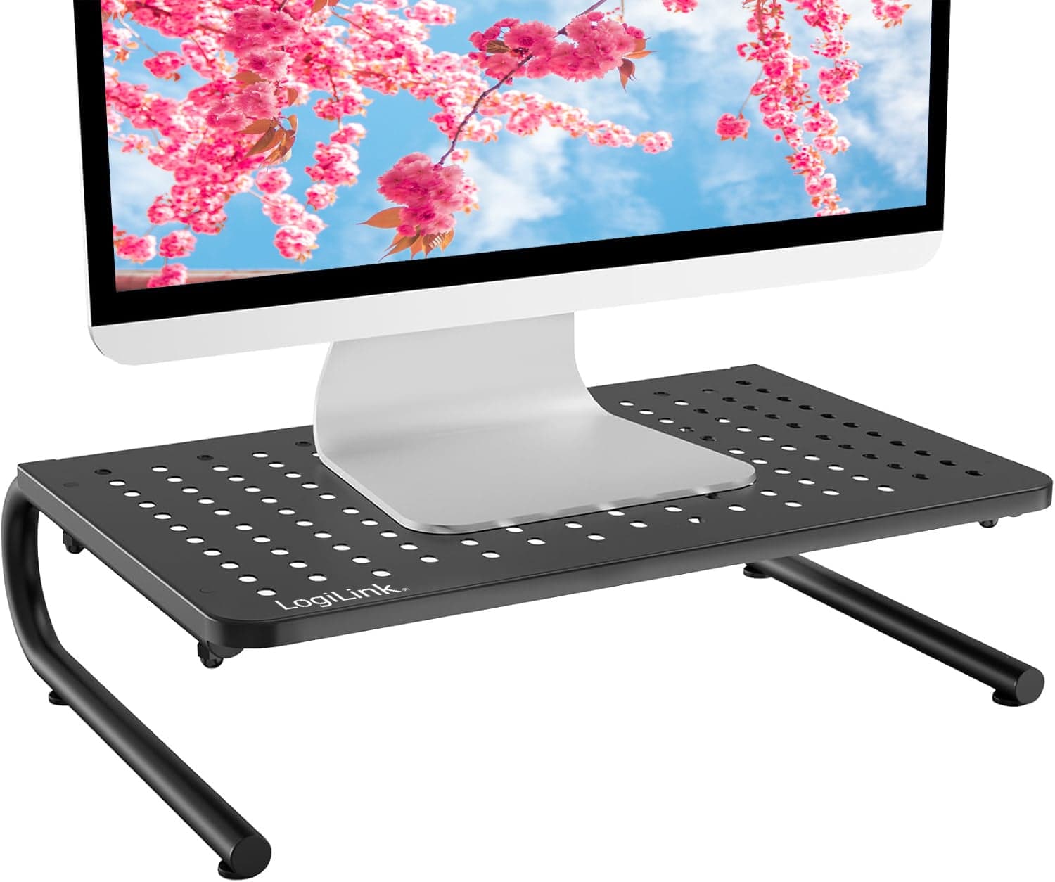 Stand supporto da scrivania per monitor notebook in metallo 370mm nero - Logilink ICA-MS 059