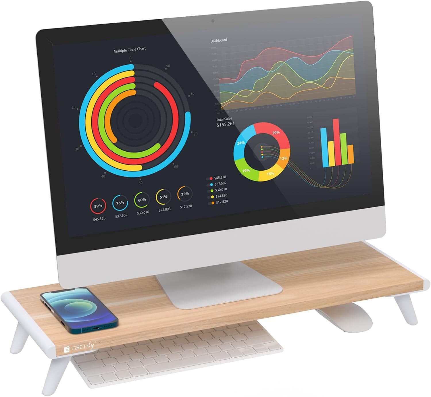 Supporto per Monitor Universale ed Ergonomico - Techly ICA-MS 389