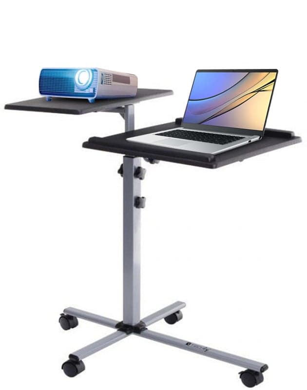 Carrello per proiettore e notebook a due ripiani regolabile in altezza Nero - Techly ICA-TB TPM-2