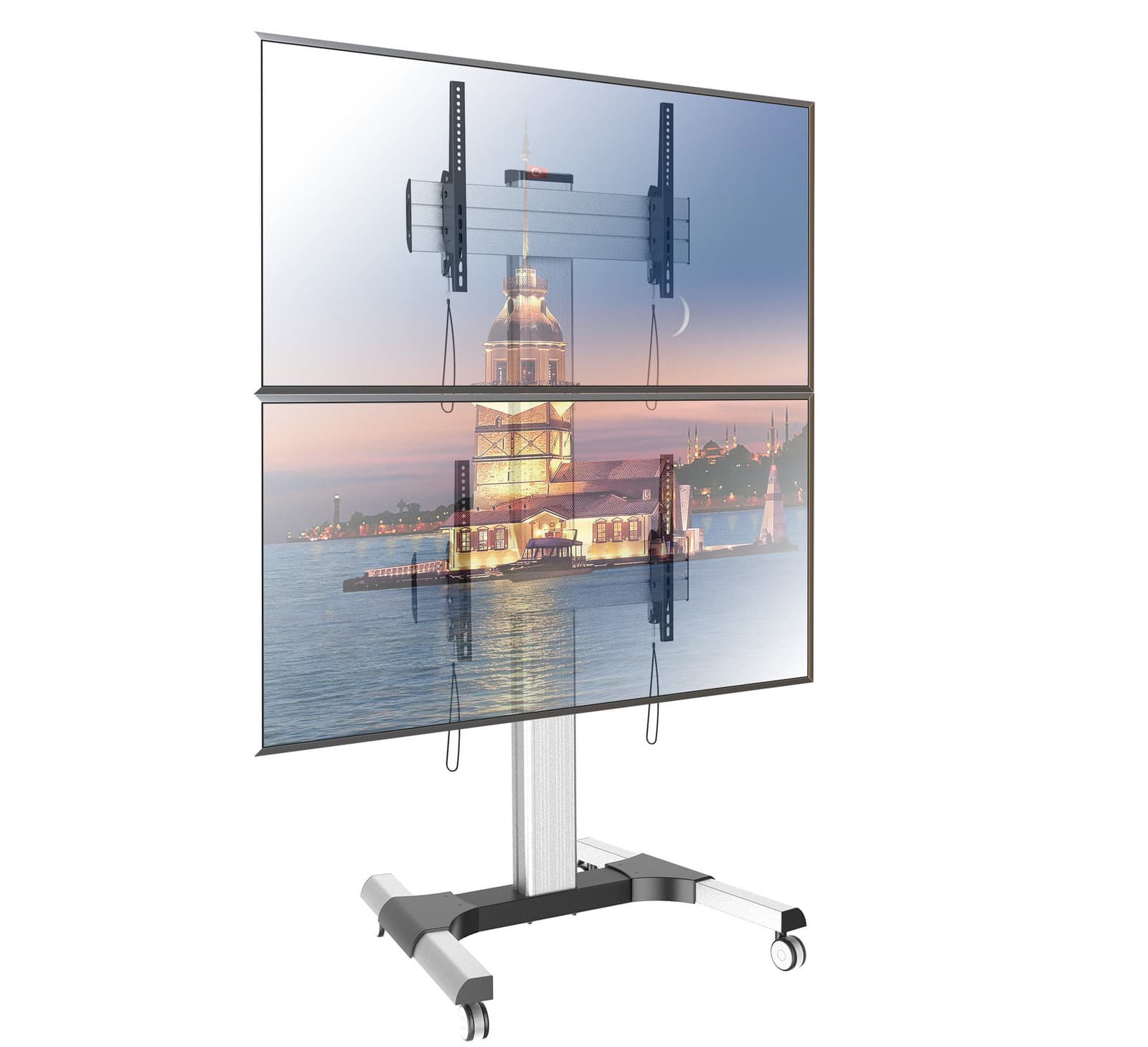 Supporto a Pavimento per 2 TV 32-60" per Video Wall - Techly ICA-TR2VW