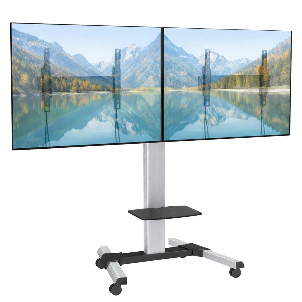 Supporto a Pavimento per 2 TV LED/LCD 25-55'' per Video Wall - Techly ICA-TR2VWH
