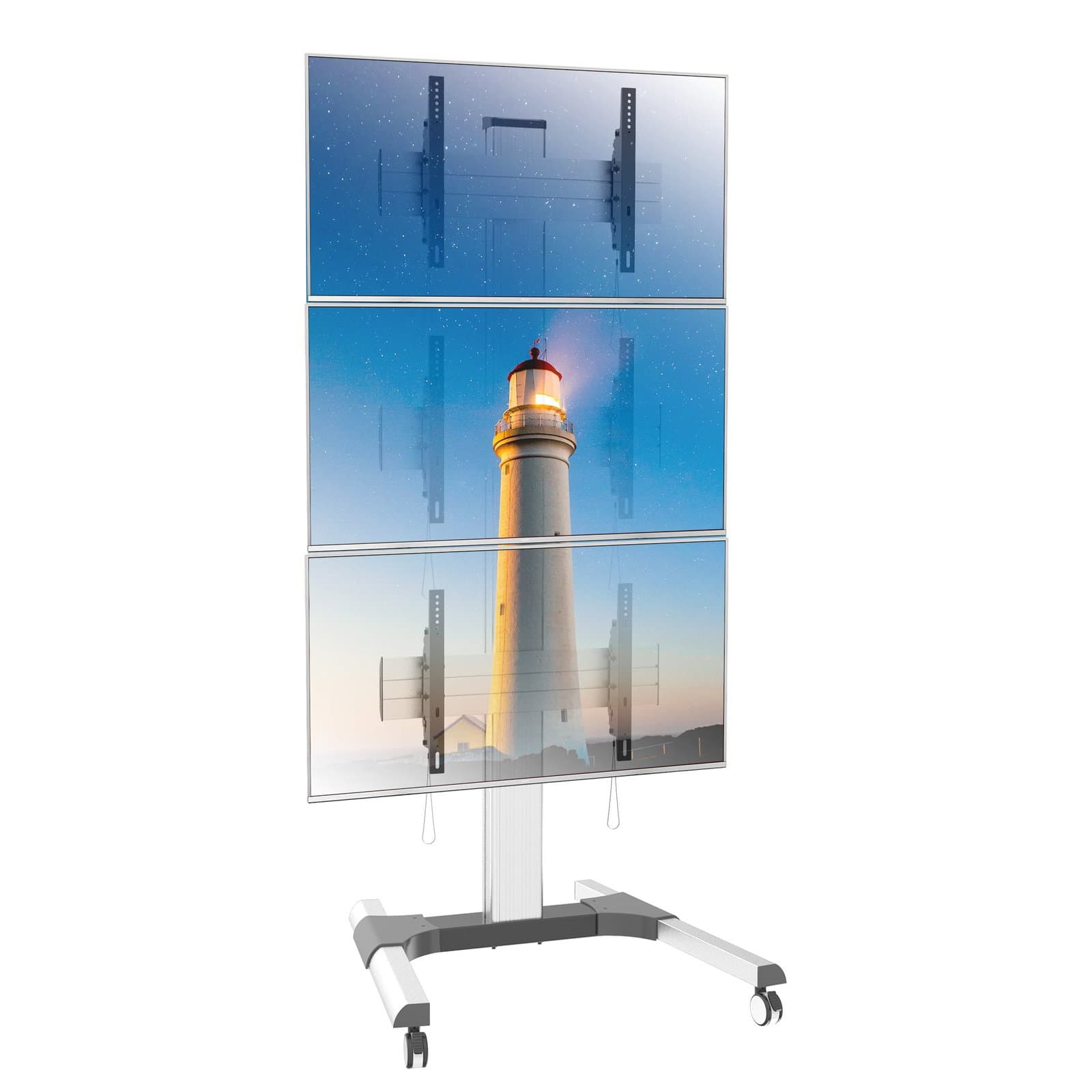 Supporto a Pavimento per 3 TV 32-55" per Video Wall - Techly ICA-TR3VW