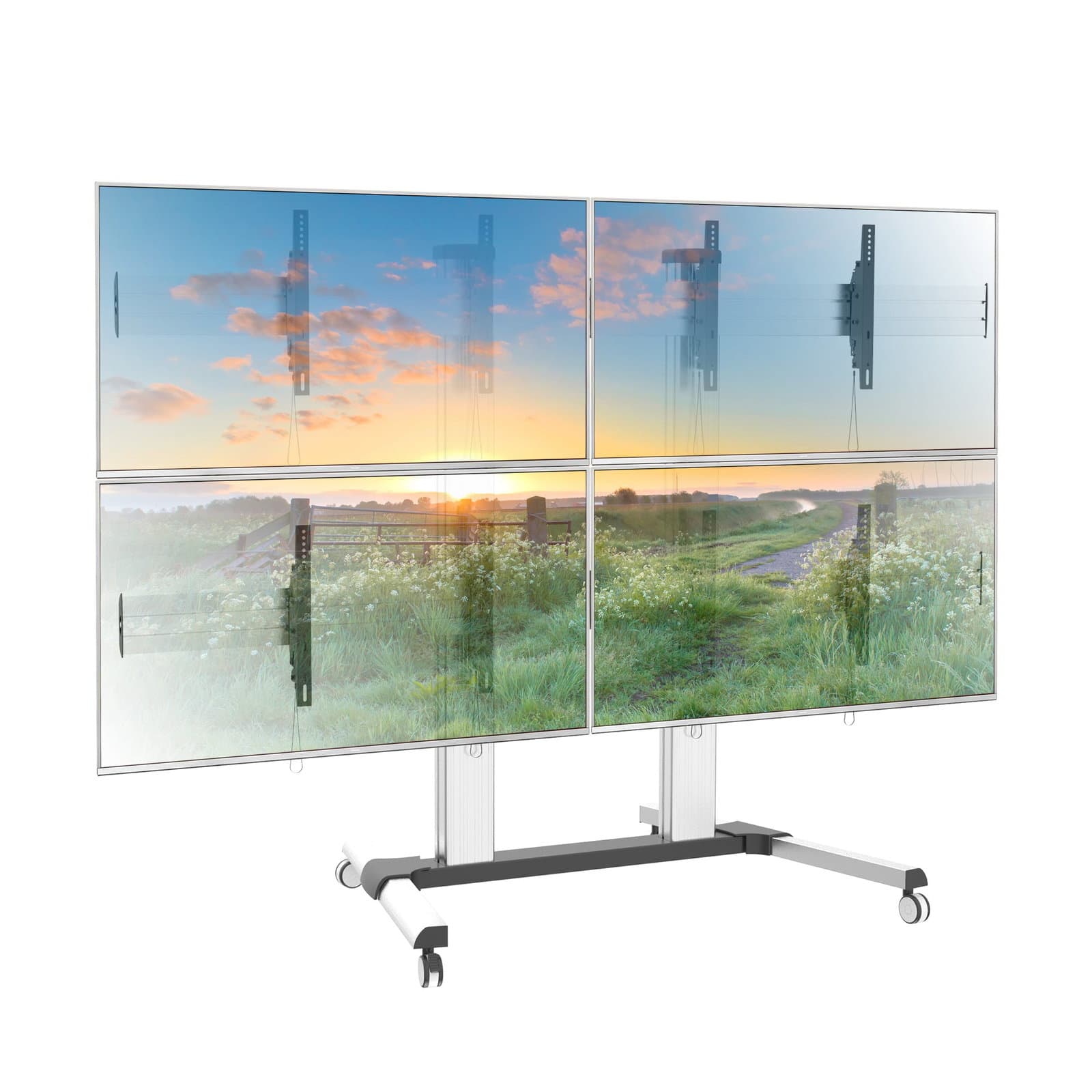 Supporto a Pavimento per 4 TV 32-60" per Video Wall - Techly ICA-TR4VW